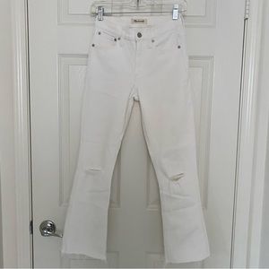 Madewell Cali Demi-Boot Jeans in White Distressed